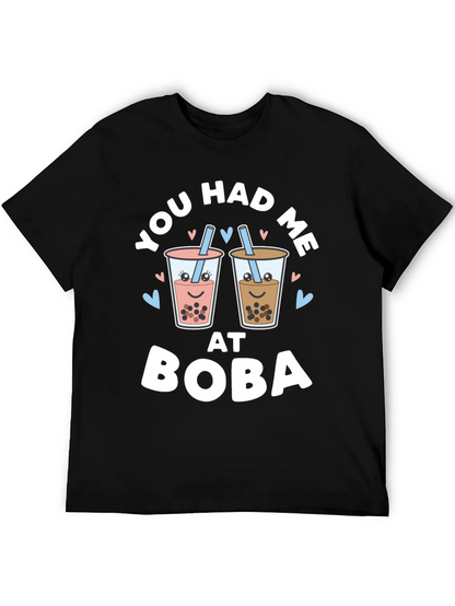 You Had Me At Boba Black Graphic Tee