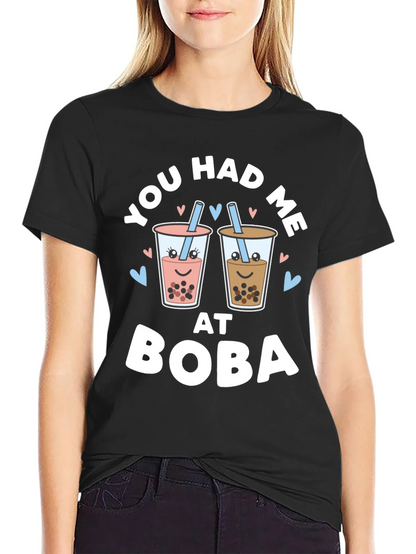 You Had Me At Boba Black Graphic Tee