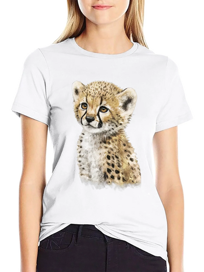 Cheetah Cub Graphic Tee - Cute Animal Print Shirt