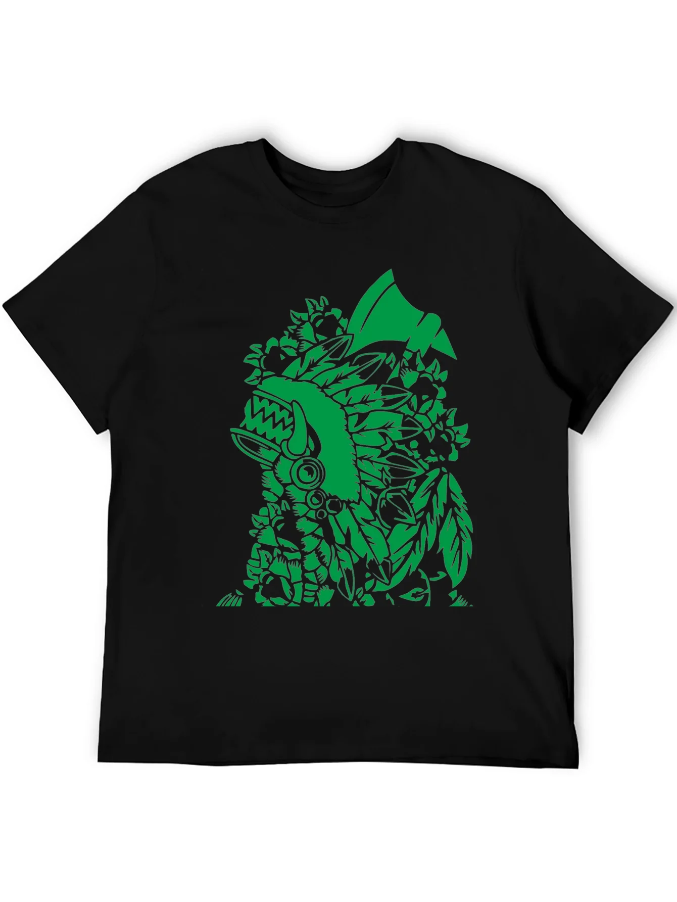 Aztec Warrior Graphic Black T-Shirt