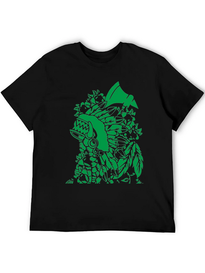 Aztec Warrior Graphic Black T-Shirt