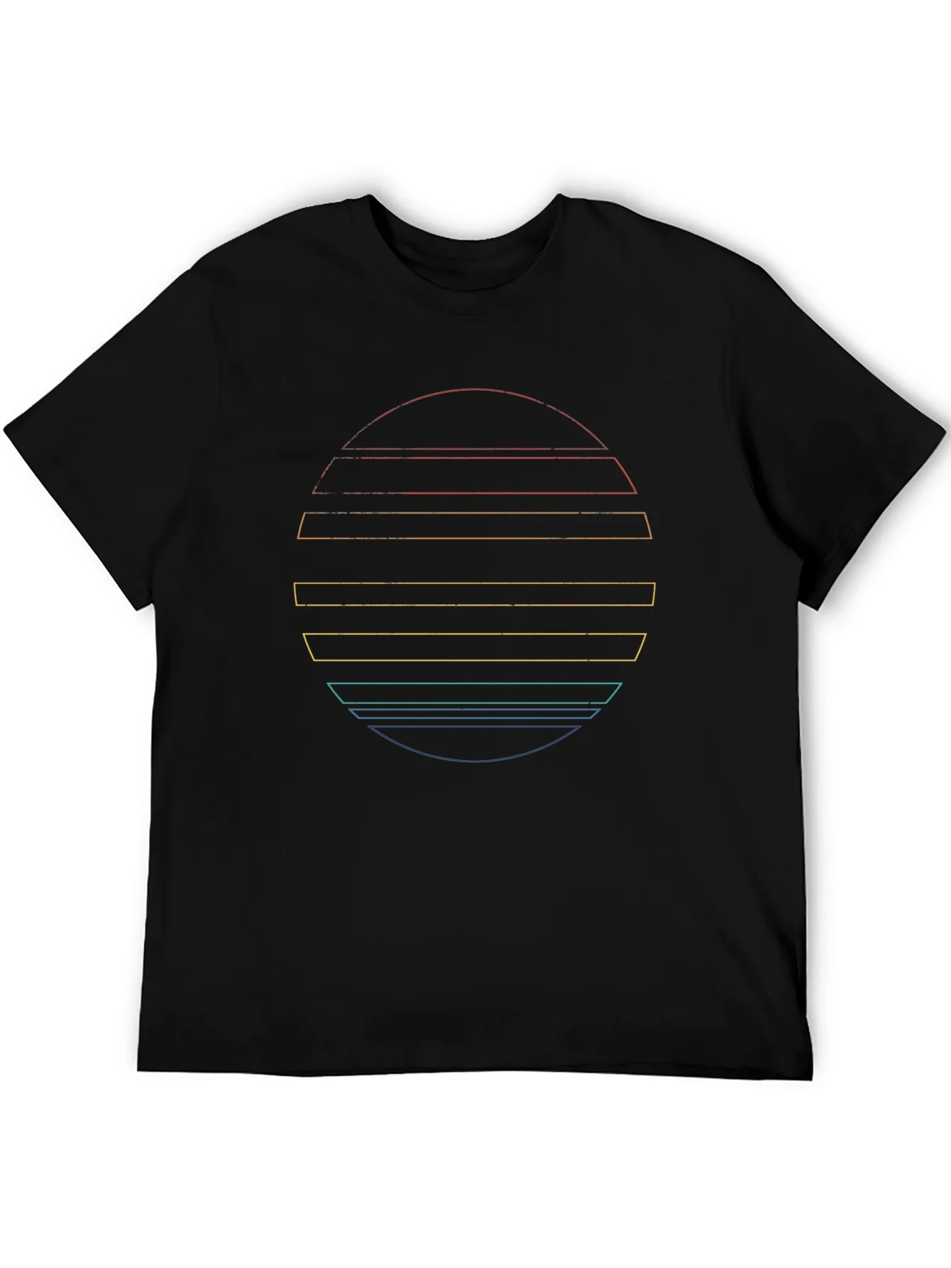 Retro Sunset Graphic Tee - Black