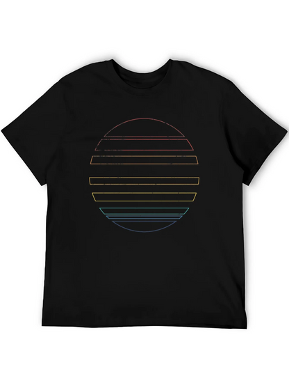 Retro Sunset Graphic Tee - Black