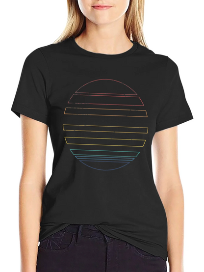 Retro Sunset Graphic Tee - Black