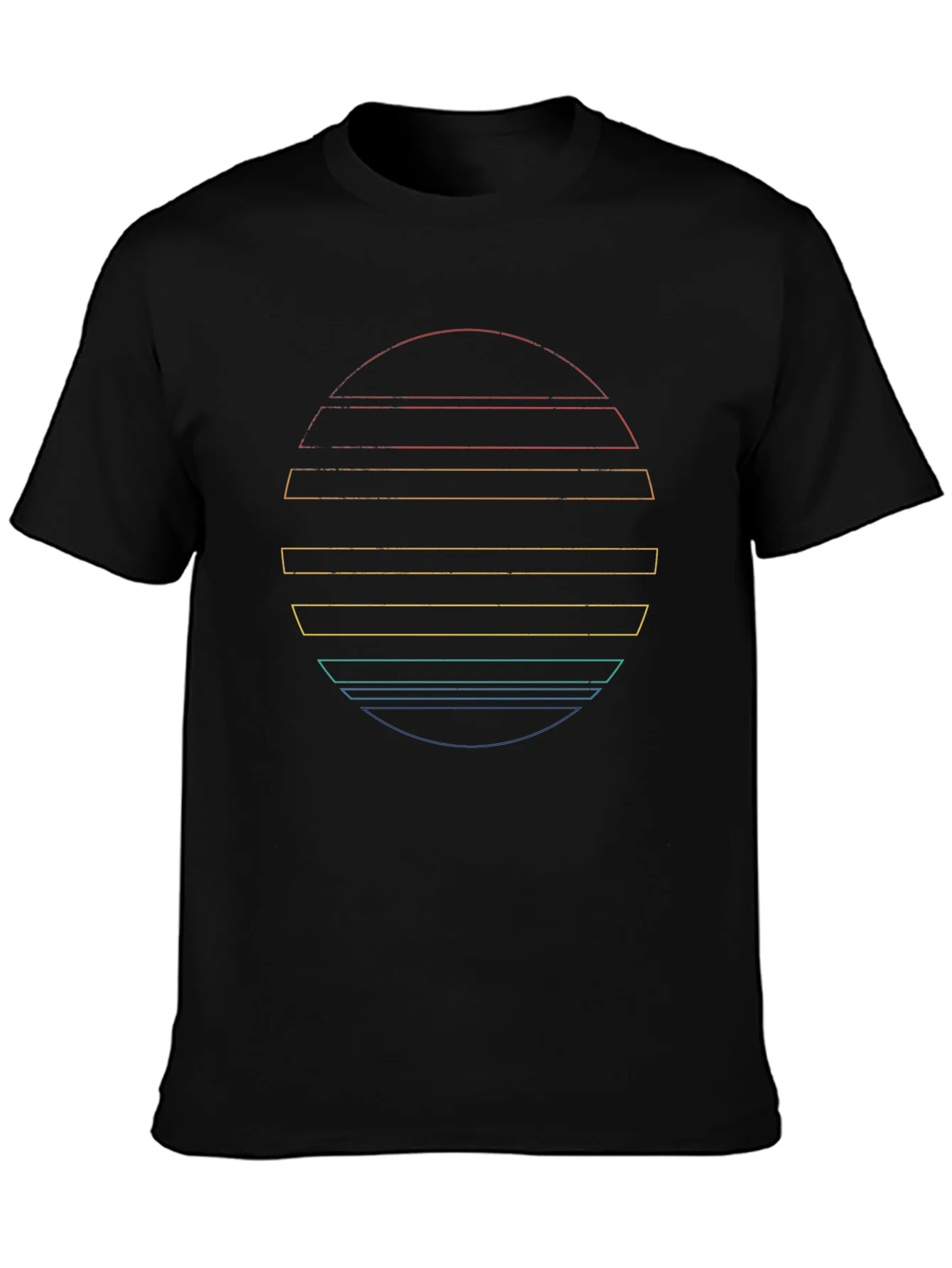 Retro Sunset Graphic Tee - Black