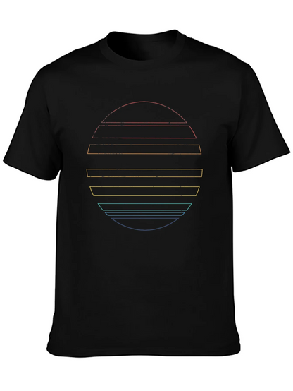 Retro Sunset Graphic Tee - Black