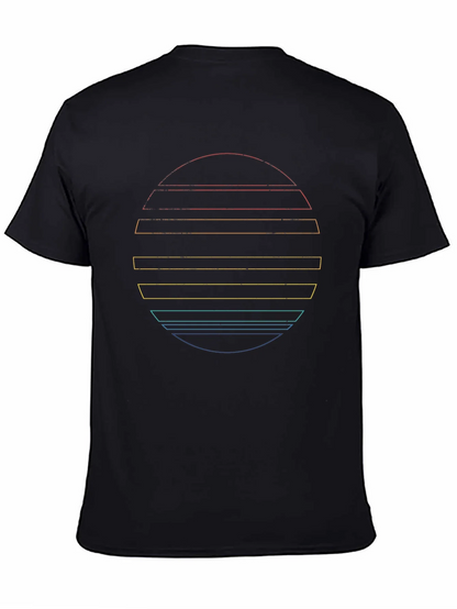 Retro Sunset Graphic Tee - Black