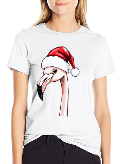Festive Flamingo T-Shirt - Holiday Cheer