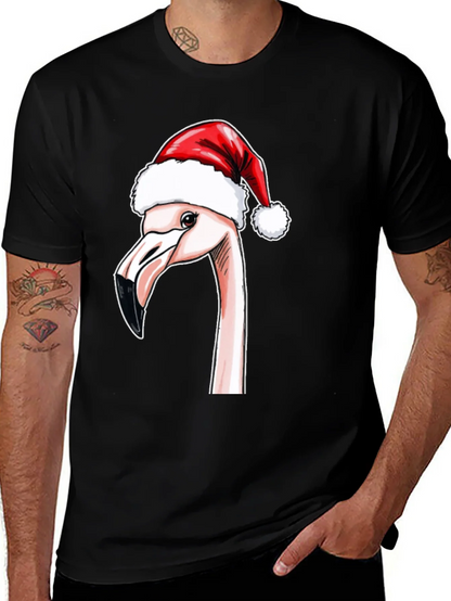 Festive Flamingo T-Shirt - Holiday Cheer