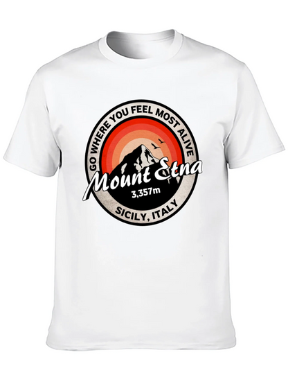 Mount Etna Graphic Tee - Sicily Italy T-Shirt