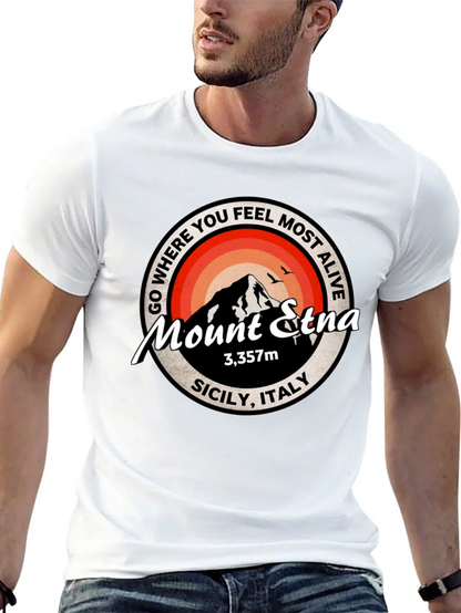 Mount Etna Graphic Tee - Sicily Italy T-Shirt