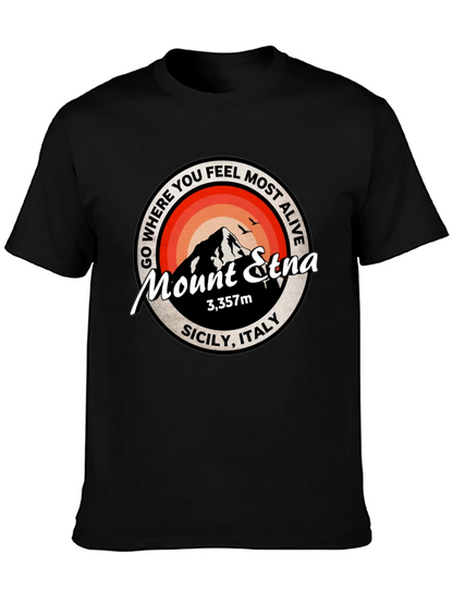 Mount Etna Graphic Tee - Sicily Italy T-Shirt