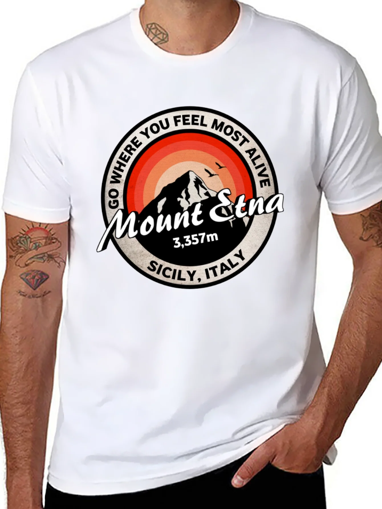 Mount Etna Graphic Tee - Sicily Italy T-Shirt