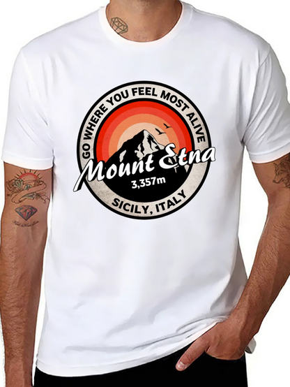 Mount Etna Graphic Tee - Sicily Italy T-Shirt