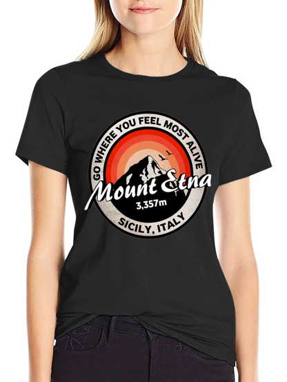 Mount Etna Graphic Tee - Sicily Italy T-Shirt