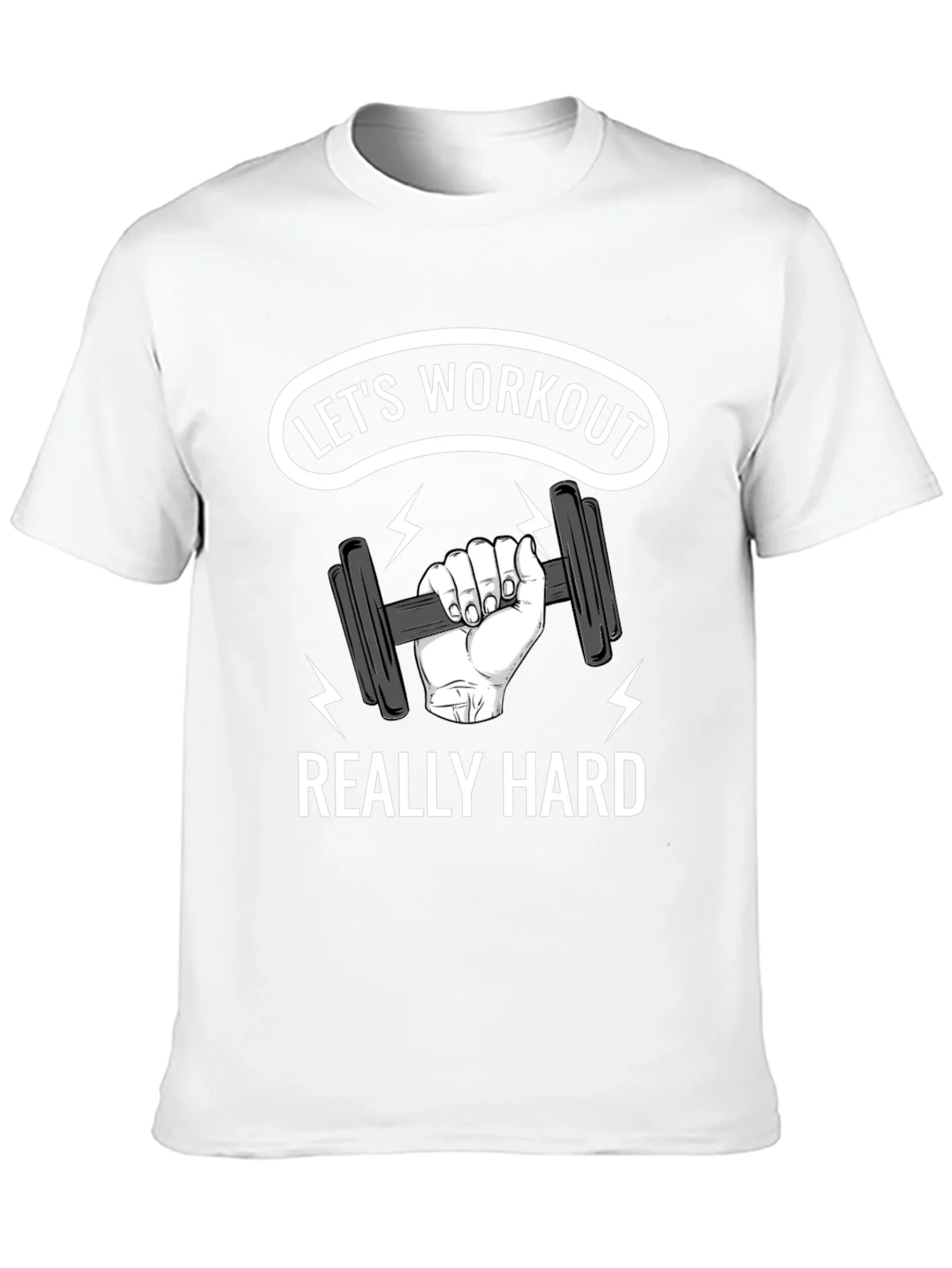 Lets Workout Really Hard Black Graphic T-Shirt