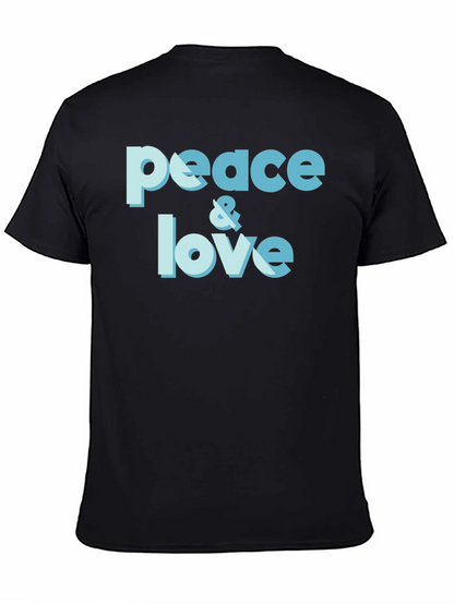 Peace & Love Graphic T-Shirt - Trendy Casual Tee
