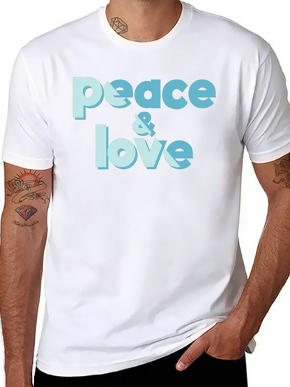 Peace & Love Graphic T-Shirt - Trendy Casual Tee