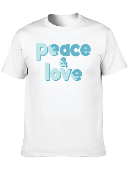 Peace & Love Graphic T-Shirt - Trendy Casual Tee