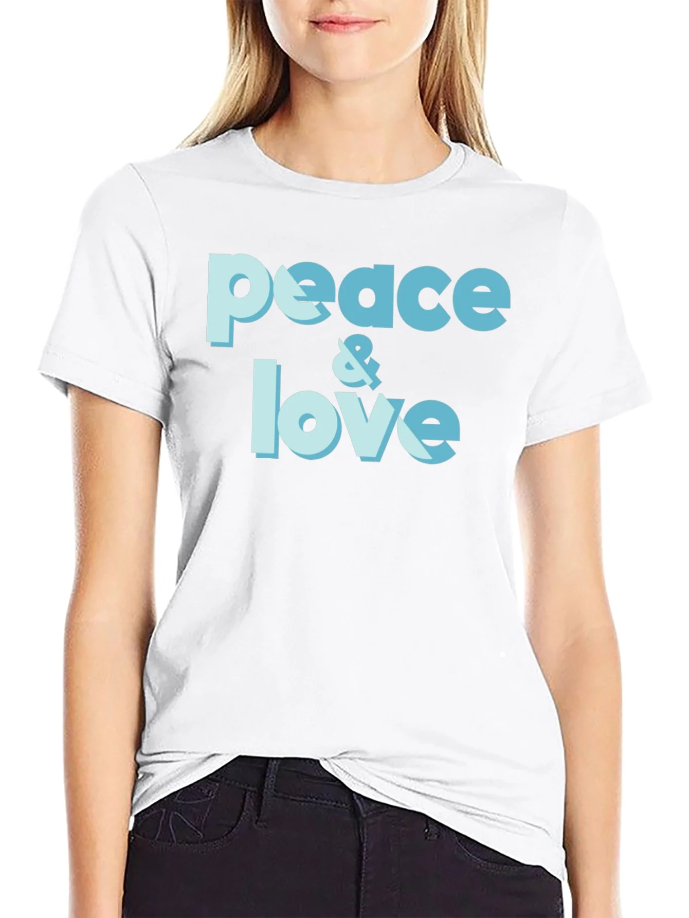 Peace & Love Graphic T-Shirt - Trendy Casual Tee