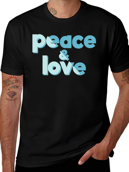 Peace & Love Graphic T-Shirt - Trendy Casual Tee