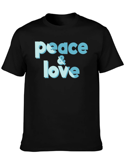 Peace & Love Graphic T-Shirt - Trendy Casual Tee