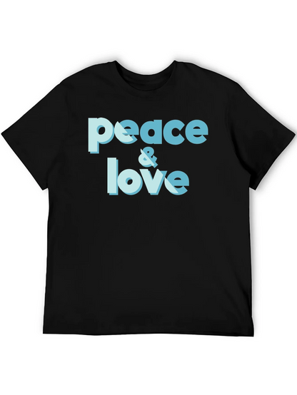 Peace & Love Graphic T-Shirt - Trendy Casual Tee