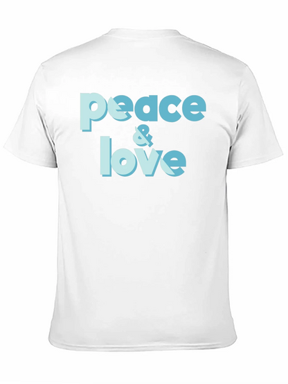 Peace & Love Graphic T-Shirt - Trendy Casual Tee