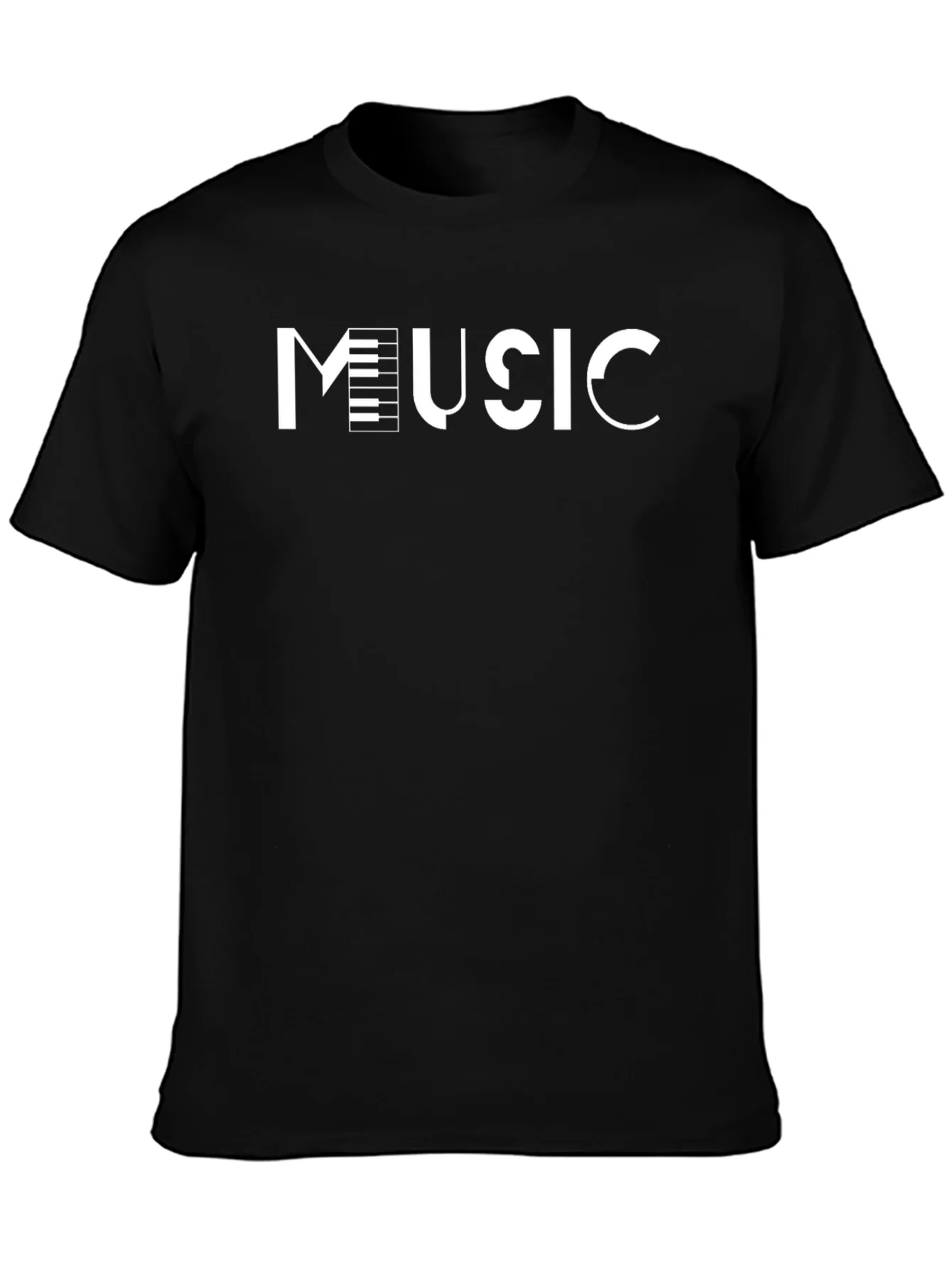 Music Inspired Black Cotton T-Shirt