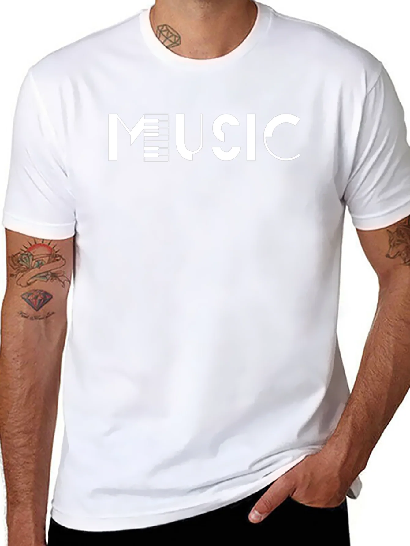 Music Inspired Black Cotton T-Shirt