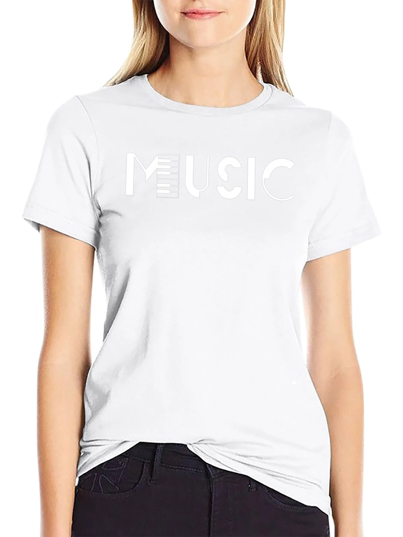 Music Inspired Black Cotton T-Shirt