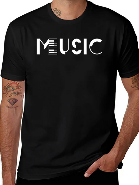 Music Inspired Black Cotton T-Shirt