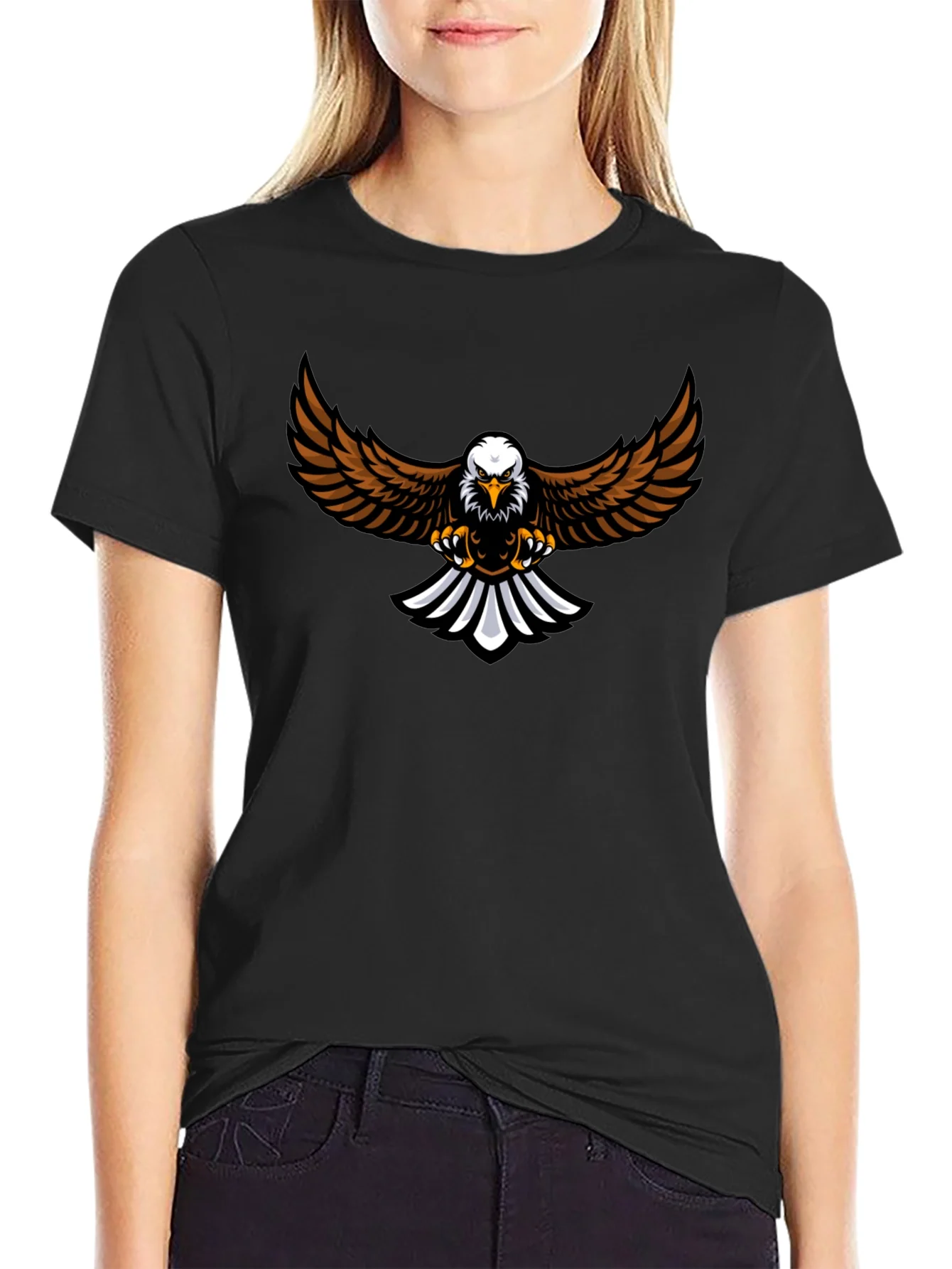 Eagle Graphic Tee - Black Cotton Blend
