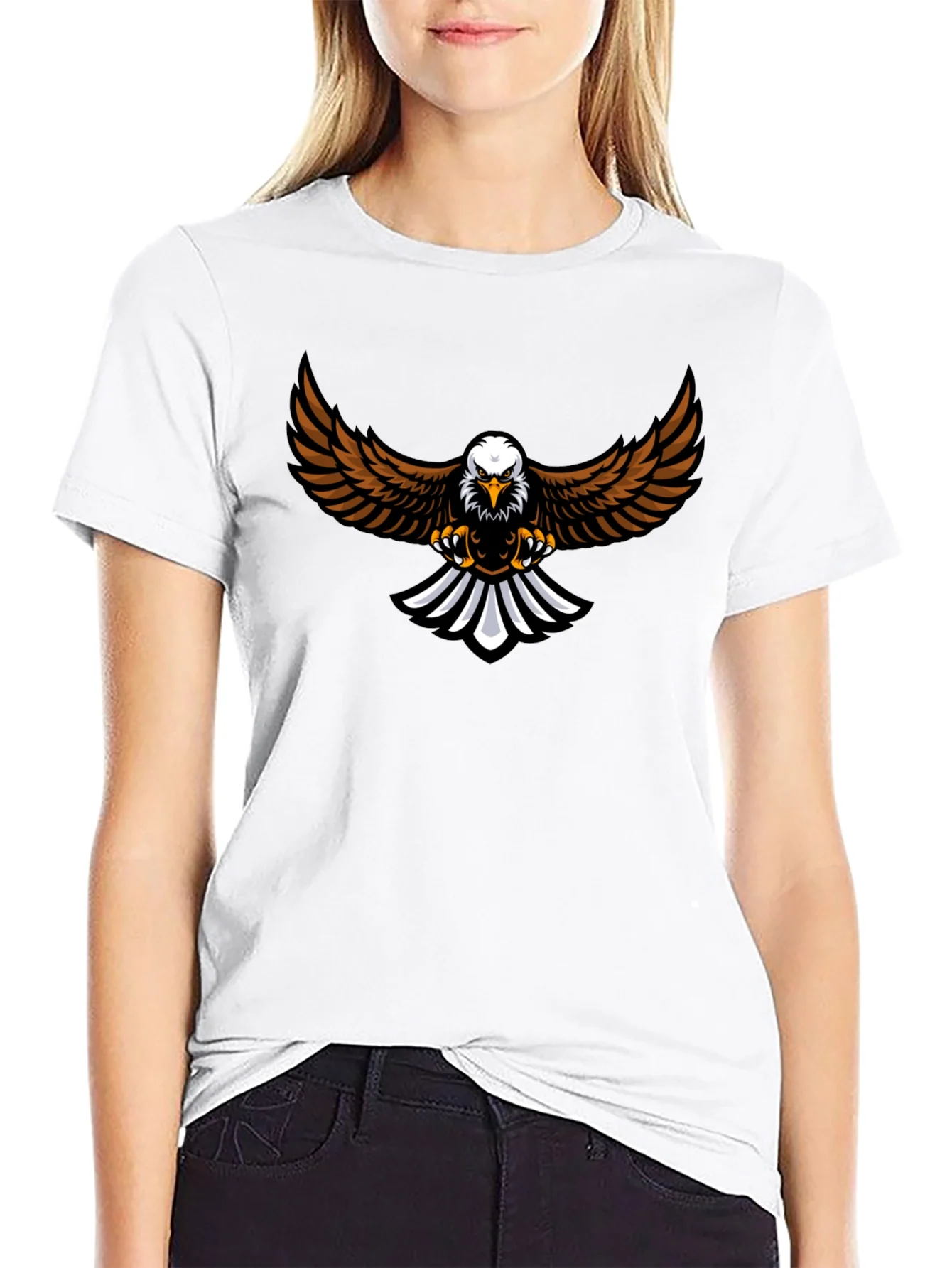 Eagle Graphic Tee - Black Cotton Blend