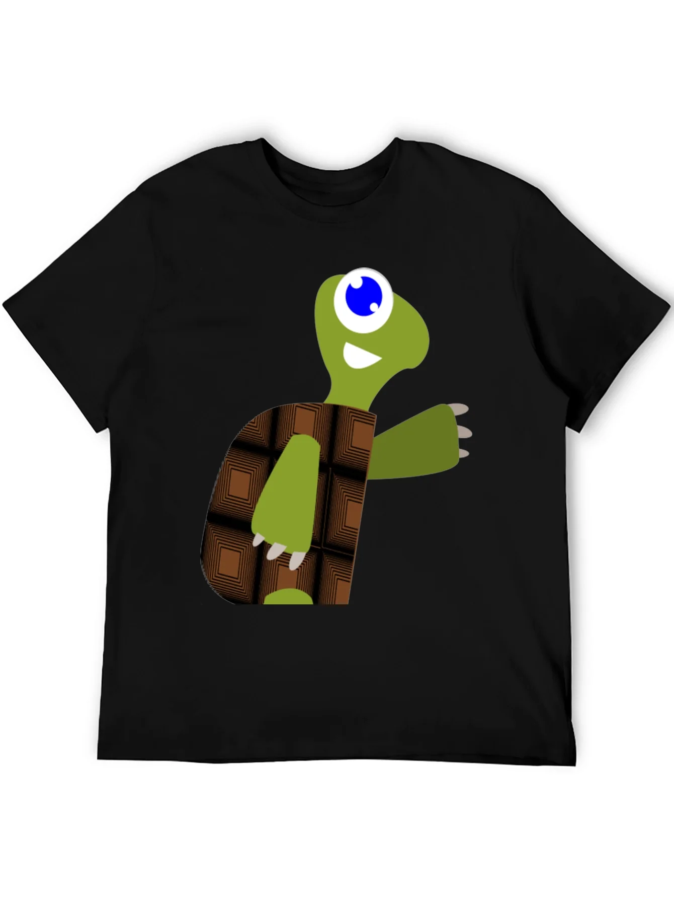 Cartoon Turtle Graphic Tee - Black Casual T-Shirt