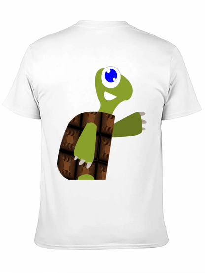Cartoon Turtle Graphic Tee - Black Casual T-Shirt