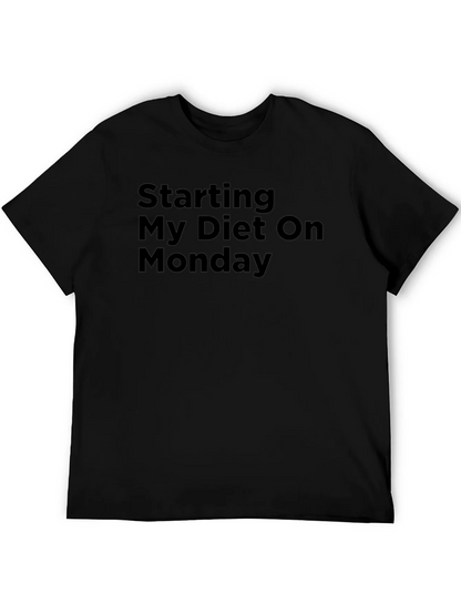 Starting My Diet On Monday Black T-Shirt