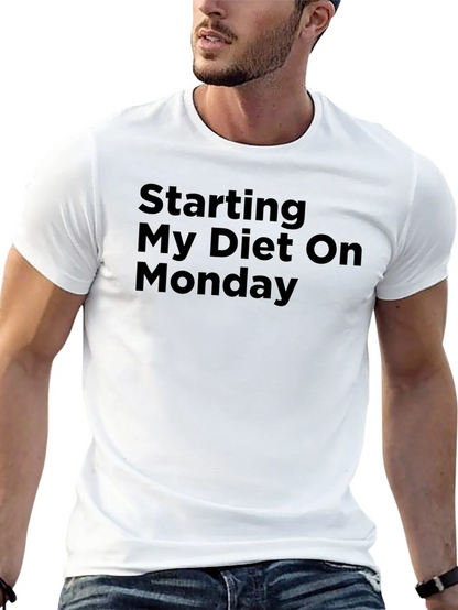 Starting My Diet On Monday Black T-Shirt