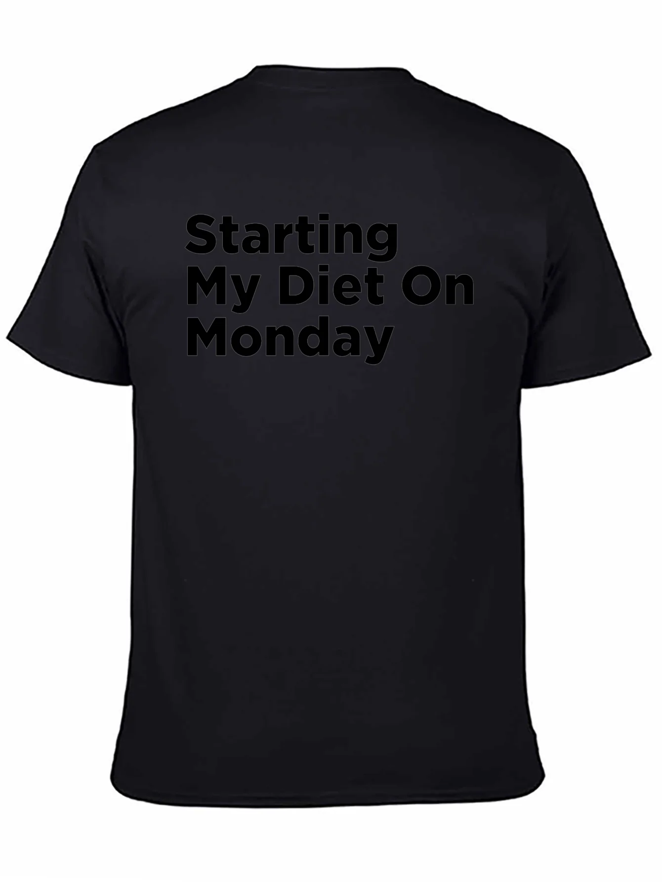 Starting My Diet On Monday Black T-Shirt