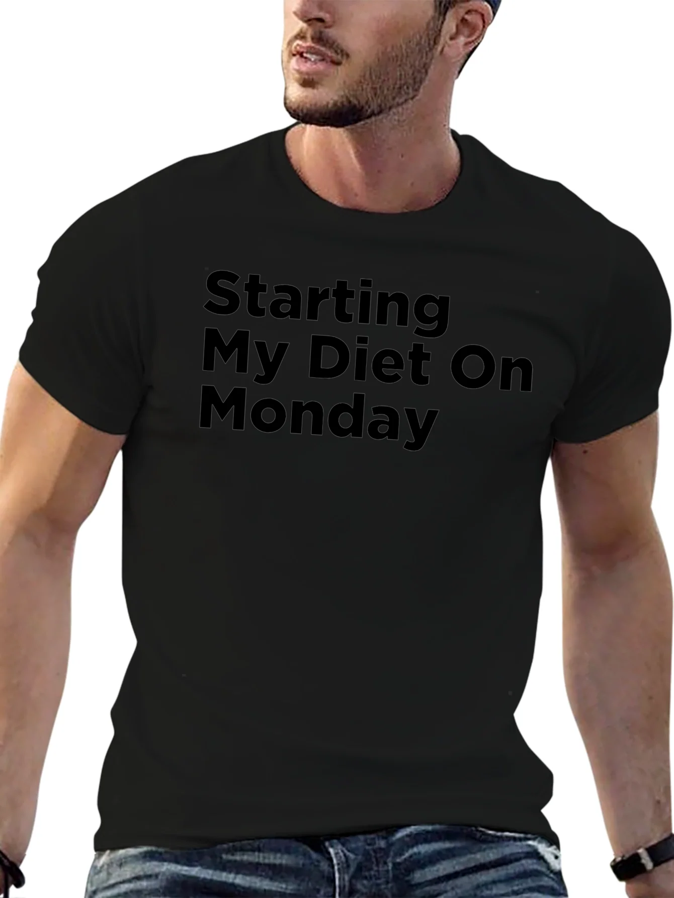 Starting My Diet On Monday Black T-Shirt