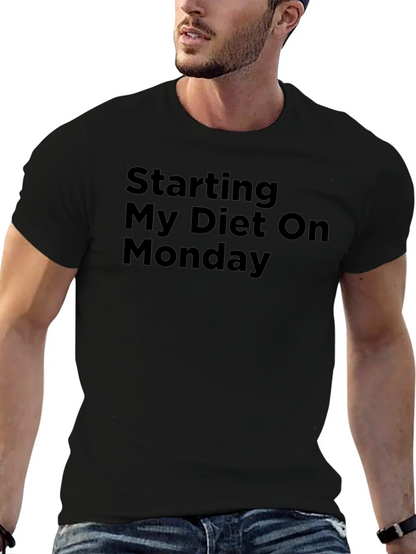 Starting My Diet On Monday Black T-Shirt
