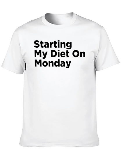 Starting My Diet On Monday Black T-Shirt