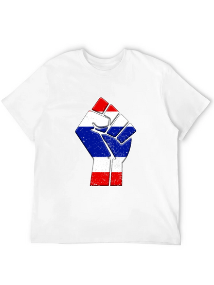 Thailand Flag Fist Black T-Shirt