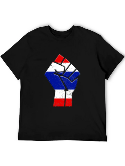 Thailand Flag Fist Black T-Shirt