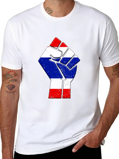 Thailand Flag Fist Black T-Shirt