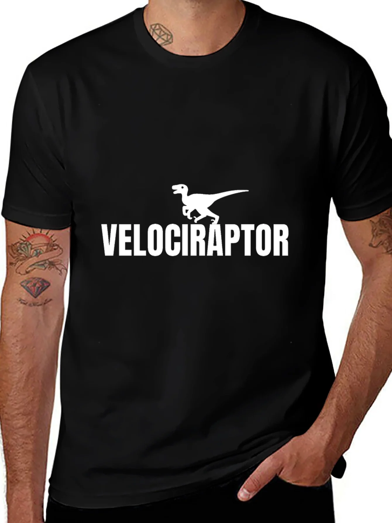 Velociraptor Dinosaur Graphic T-Shirt