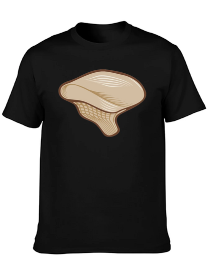Mushroom Graphic Tee - Casual Black T-Shirt