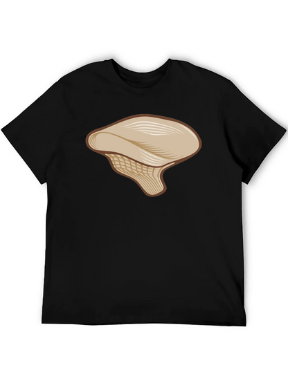 Mushroom Graphic Tee - Casual Black T-Shirt