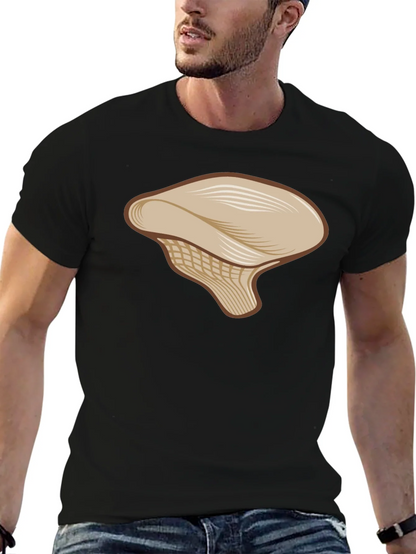 Mushroom Graphic Tee - Casual Black T-Shirt