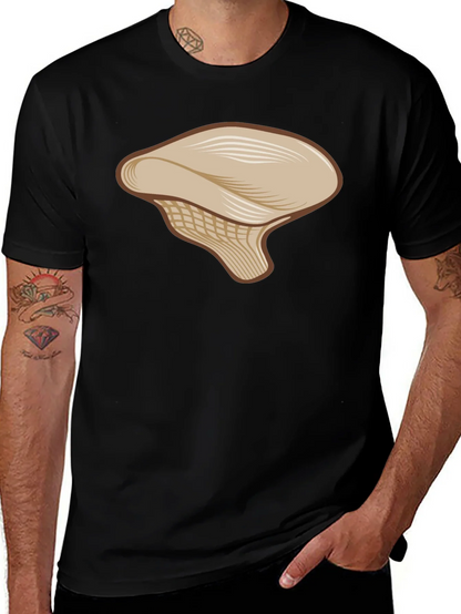 Mushroom Graphic Tee - Casual Black T-Shirt